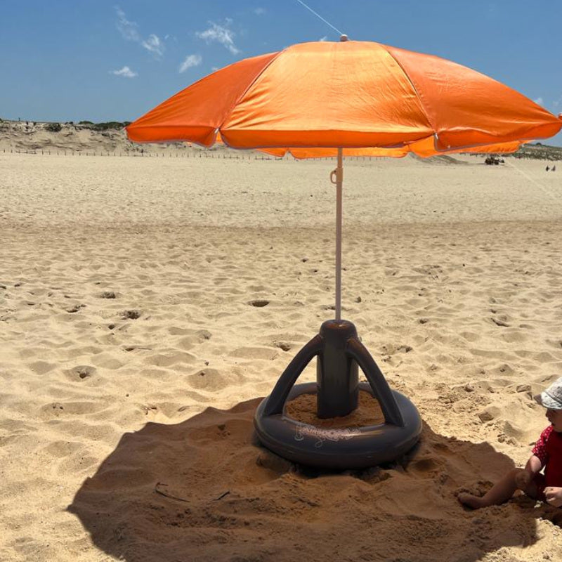 Double Pack Airboom & Pumpe – Der aufblasbare Sonnenschirmständer mit Getränkekühler für den Strand